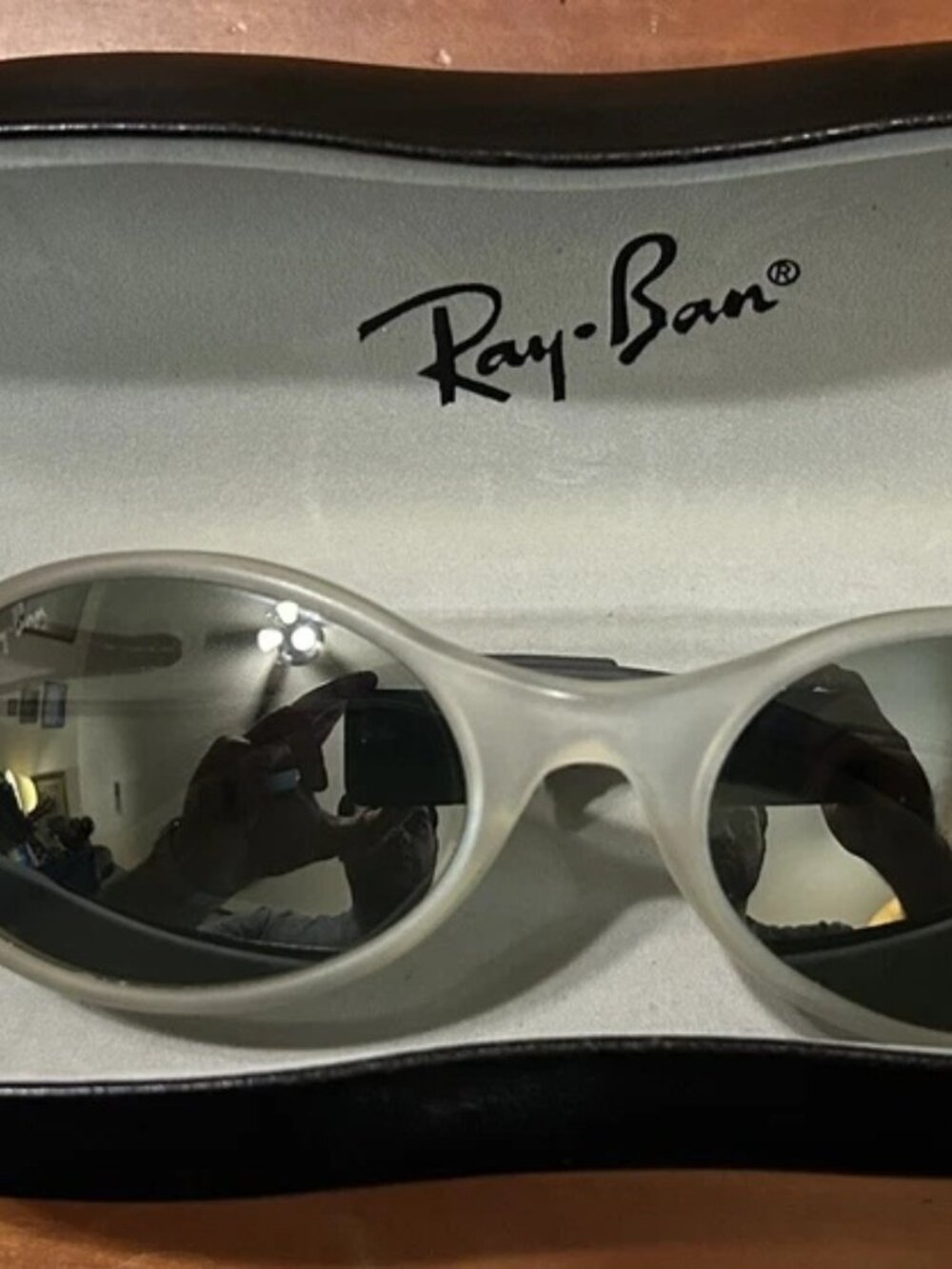 Vintage Ray-Ban W2390 Orbs Mirrored Oval Sunglasses - Picture 2 of 4